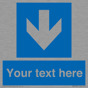 Custom Mandatory directional sign, blue arrow down